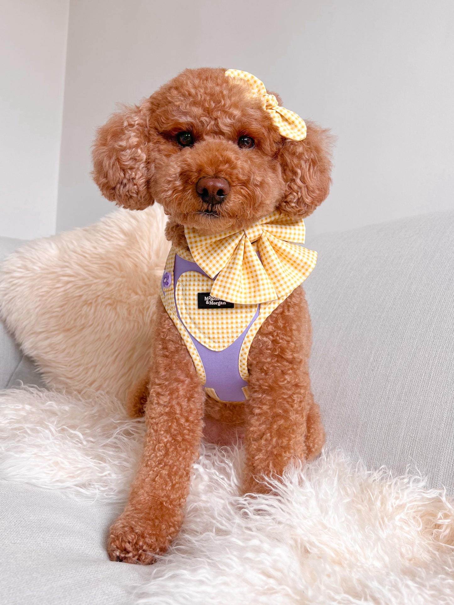 Yellow Gingham Sailor Bow