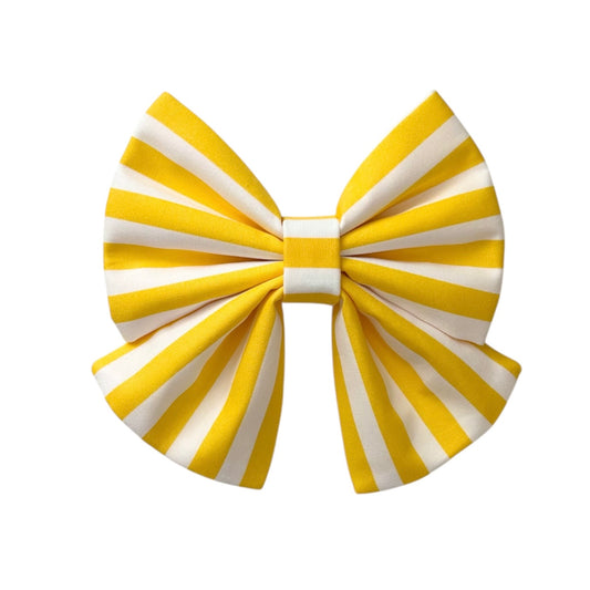 Yellow Stripe Sailor Bow