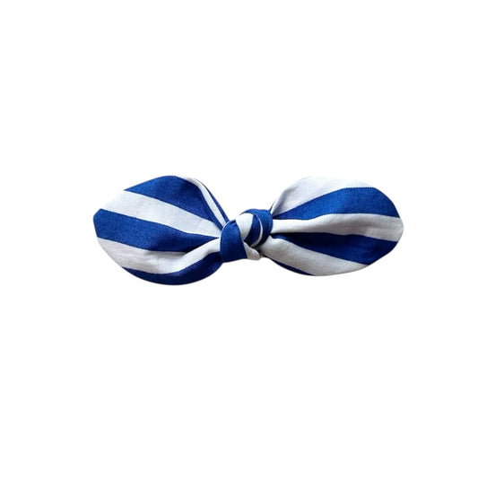 Marine Blue Stripe Dinky Bow