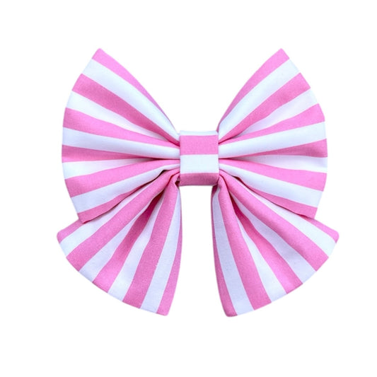 Pink Stripe Sailor Bow